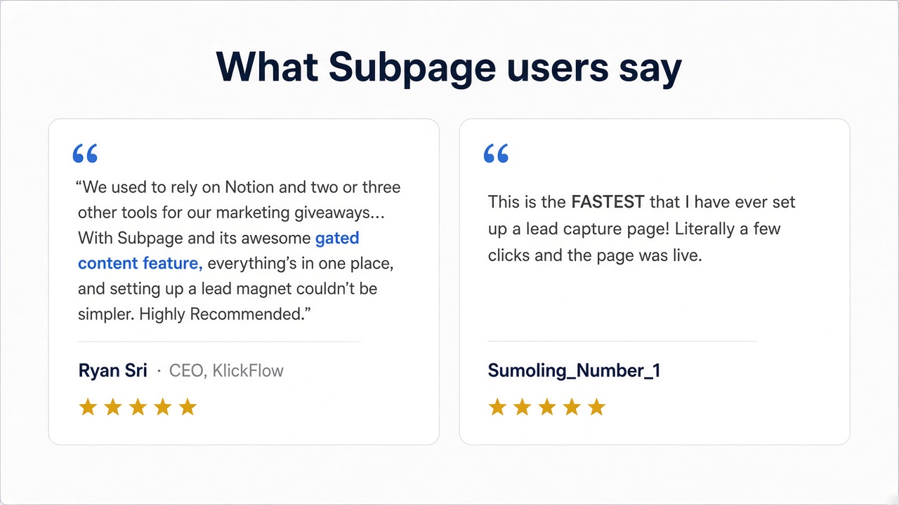 What Subpage users say — Ryan Sri and Sumoling_Number_1